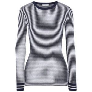 EQUIPMENT FEMME VIRIGNIA RIB LONG SLEEVE STRIPE SWEATER SHIRT